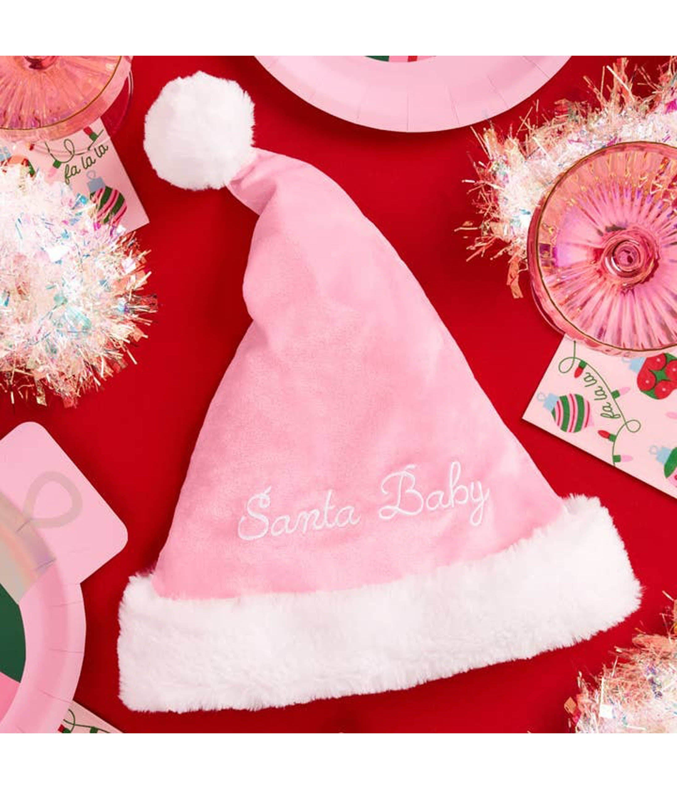 Pink Santa Baby Hat