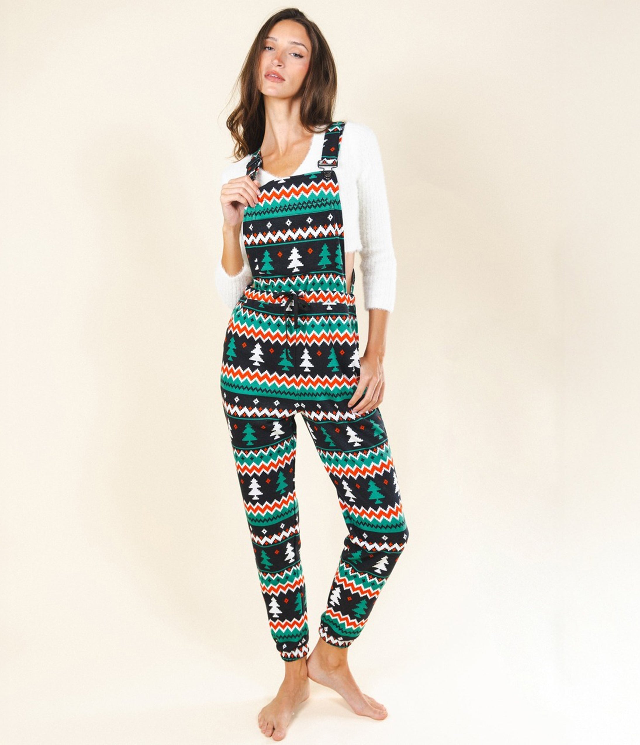 Holiday Fair Isle Pajama Overalls