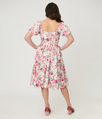 Smak Parlour Spring Roses Sweetheart Swing Dress