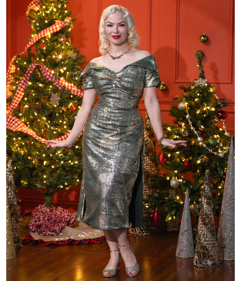 Silver & Green Shimmer Bliss Dress