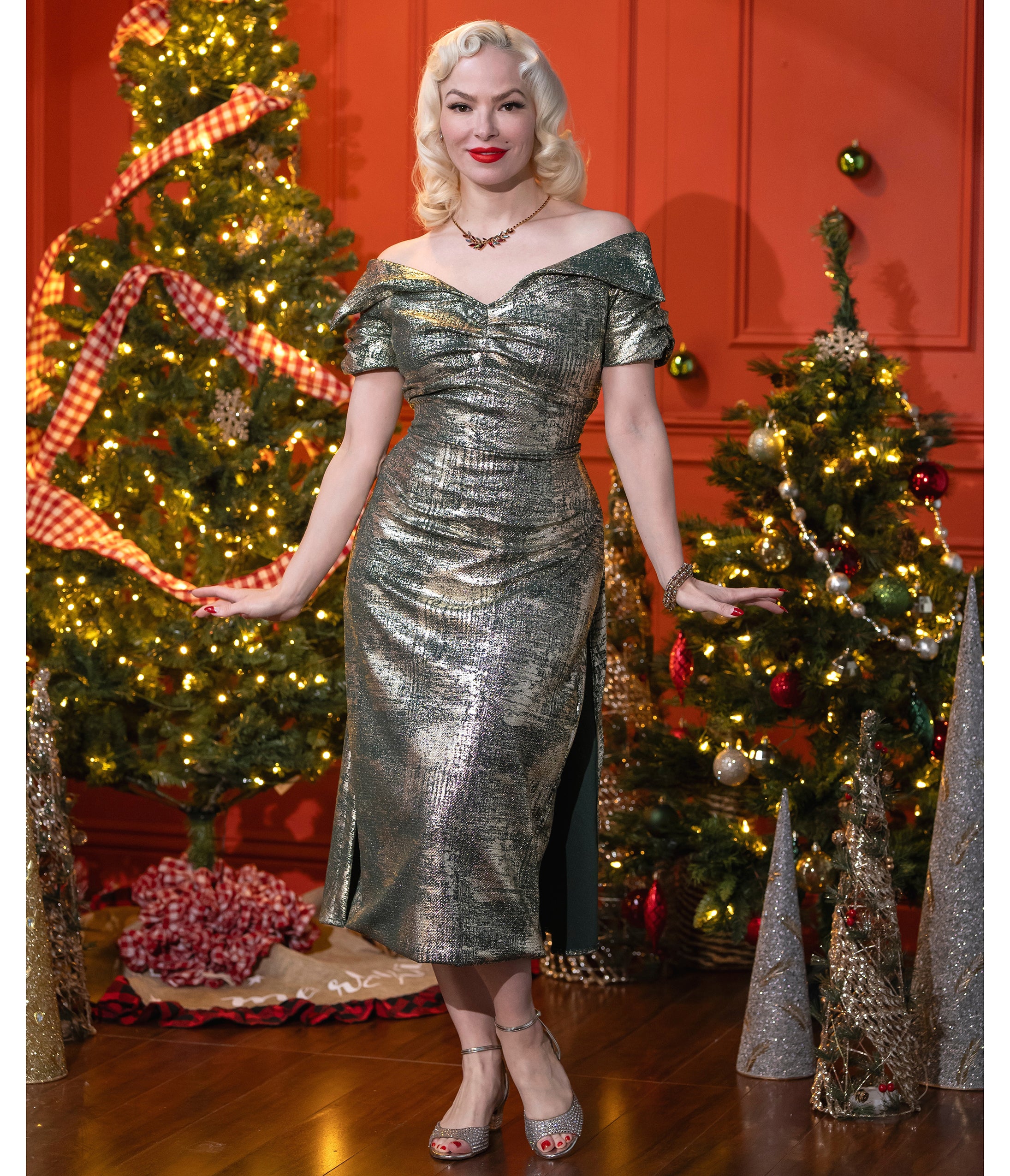 Silver & Green Shimmer Bliss Dress