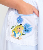 Disney Alice In Wonderland Collection By Unique Vintage Plus Size Blue & White Ruffled Apron Swing Dress