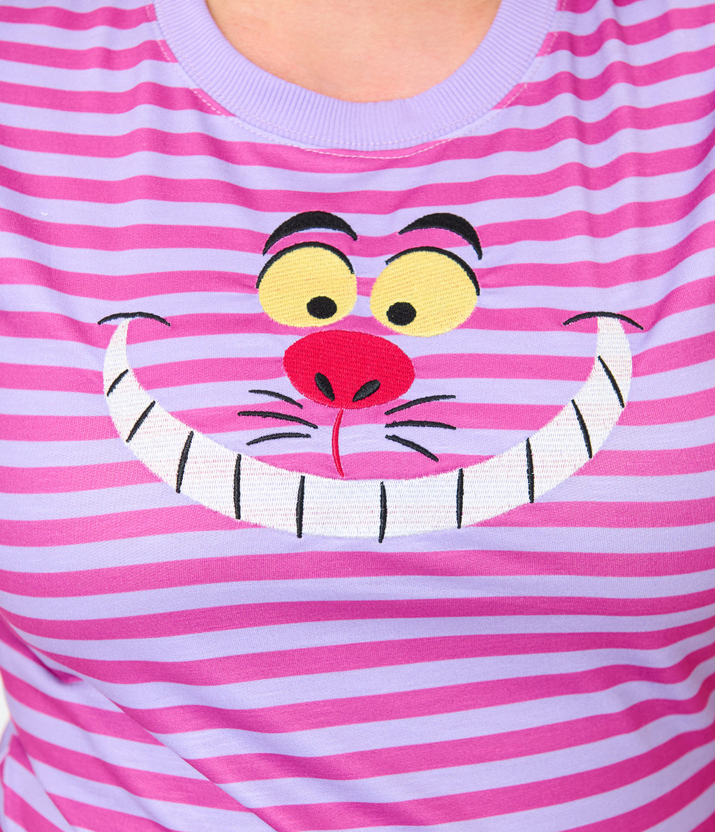 Disney Alice In Wonderland Collection By Unique Vintage Plus Size Cheshire Cat Back to Basics Top