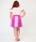 Disney Alice In Wonderland Collection By Smak Parlour Plus Size Purple Cheshire Cat Corduroy Mini Skirt