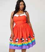 Disney Pride Collection by Unique Vintage Plus Size Mickey & Minnie Rainbow Rachel Swing Dress