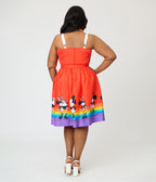 Disney Pride Collection by Unique Vintage Plus Size Mickey & Minnie Rainbow Rachel Swing Dress