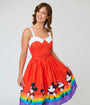 Disney Pride Collection by Unique Vintage Mickey & Minnie Rainbow Rachel Swing Dress