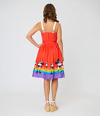 Disney Pride Collection by Unique Vintage Mickey & Minnie Rainbow Rachel Swing Dress