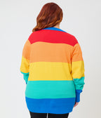 Disney Pride Collection by Unique Vintage Plus Size Rainbow Mickey Button Cardigan