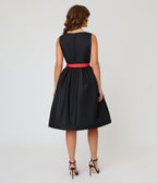 Disney Pride Collection by Unique Vintage Black & Rainbow Stripe Mickey Cutout Swing Dress
