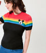 Disney Pride Collection by Unique Vintage Rainbow & Mickey Embroidery Puff Sleeve Sweater