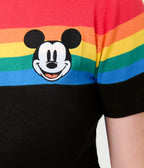 Disney Pride Collection by Unique Vintage Rainbow & Mickey Embroidery Puff Sleeve Sweater