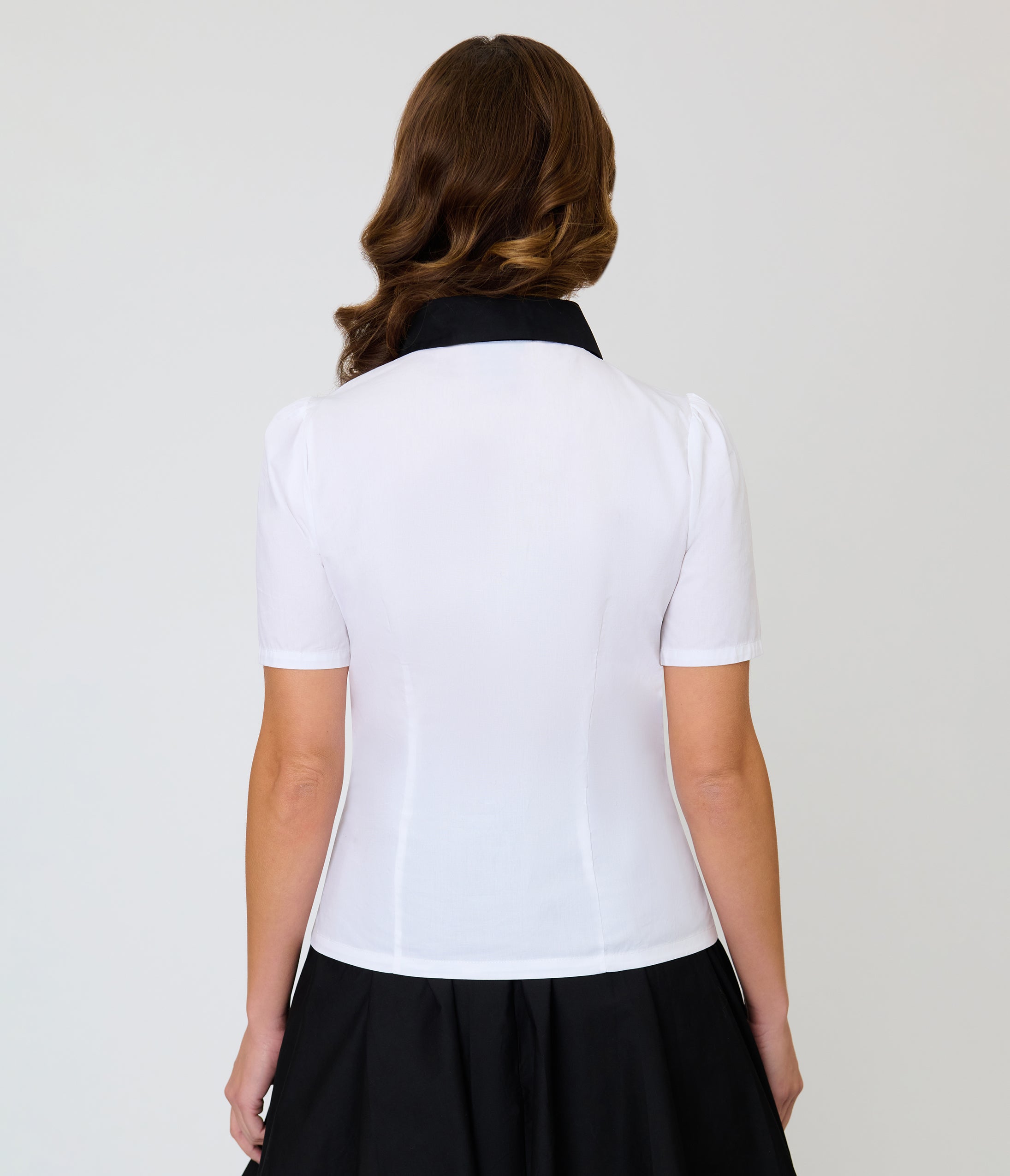 Disney Pride Collection by Unique Vintage White Mickey Rainbow Pocket Collared Blouse