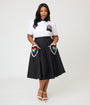 Disney Pride Collection by Unique Vintage Plus Size Black & Mickey Heart Pocket Sally Swing Skirt