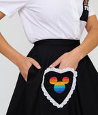 Disney Pride Collection by Unique Vintage Black & Mickey Heart Pocket Sally Swing Skirt