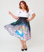 Disney Alice In Wonderland Collection By Unique Vintage Plus Size Alice In Daisies Vivian Swing Skirt