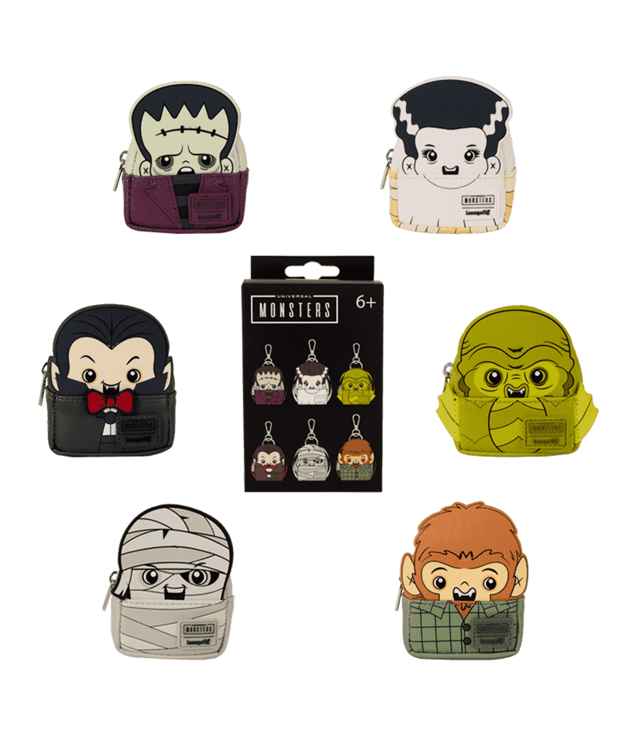 Loungefly Universal Monsters Cosplay Mystery Mini Backpack Keychain Charm