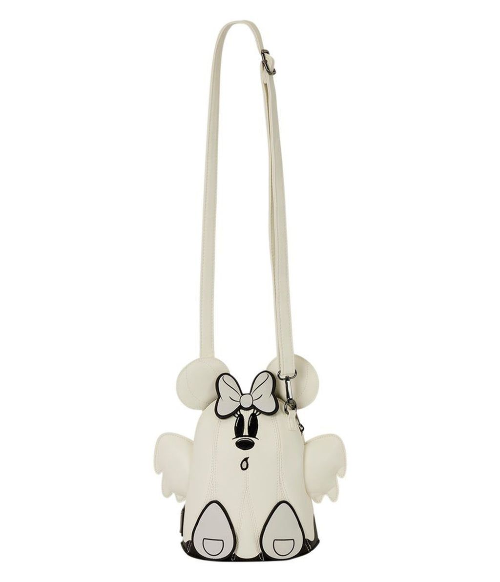 Loungefly Disney Mickey & Minnie Mouse Glow in the Dark Ghost Crossbody Bag