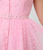 Unique Vintage Light Pink Daisy Hollie Swing Dress
