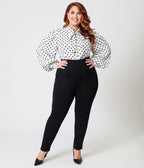 Plus Size Black Cigarette Pants