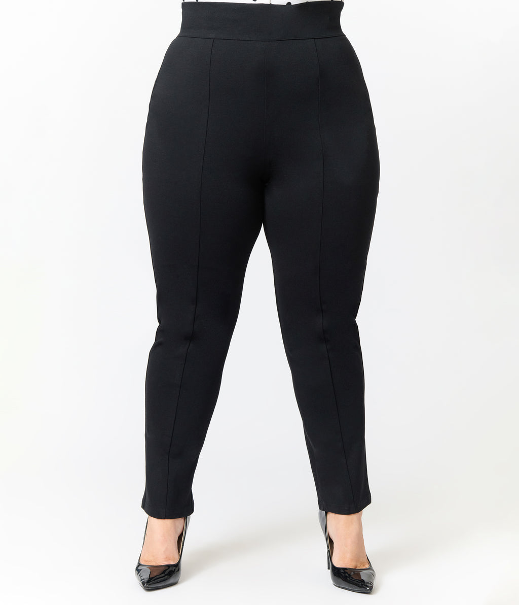Plus Size Black Cigarette Pants