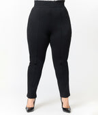 Plus Size Black Cigarette Pants
