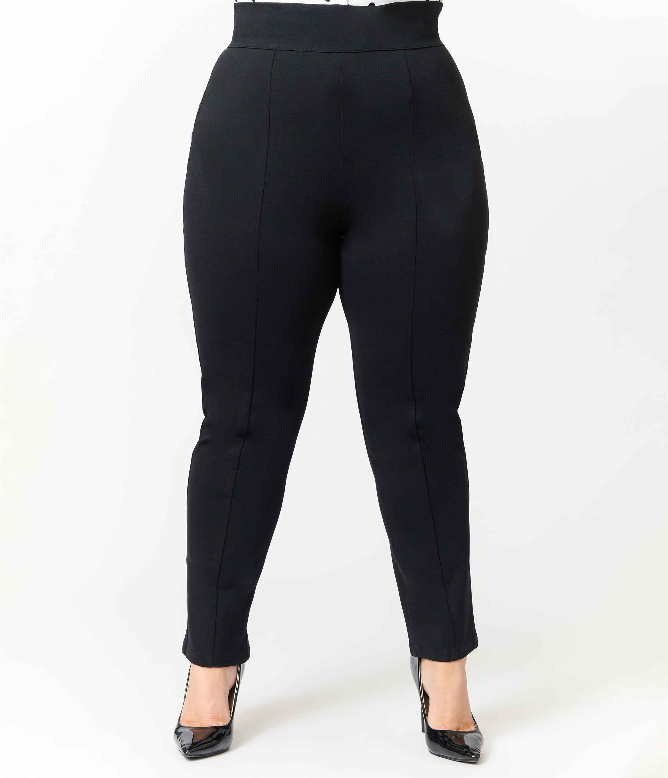 Plus Size Black Cigarette Pants