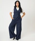 Navy Pin Stripe Pants