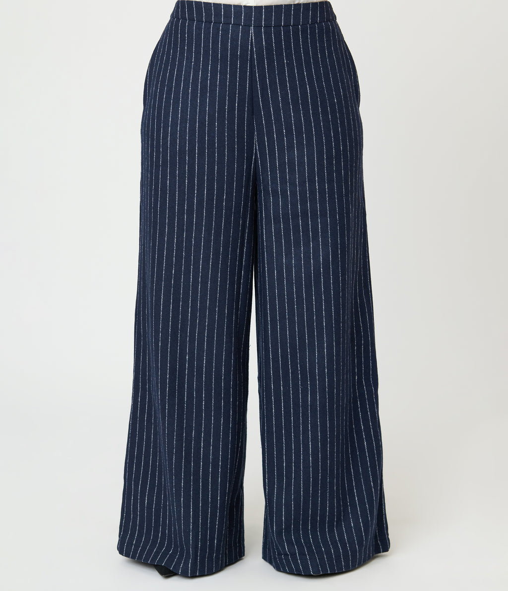 Navy Pin Stripe Pants