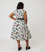 Unique Vintage Plus Size Cryptid Print Hedda Swing Dress