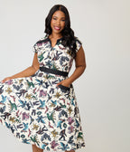 Unique Vintage Plus Size Cryptid Print Hedda Swing Dress