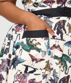 Unique Vintage Plus Size Cryptid Print Hedda Swing Dress