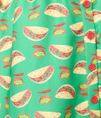 Unique Vintage Plus Size Green Taco Print Swing Dress