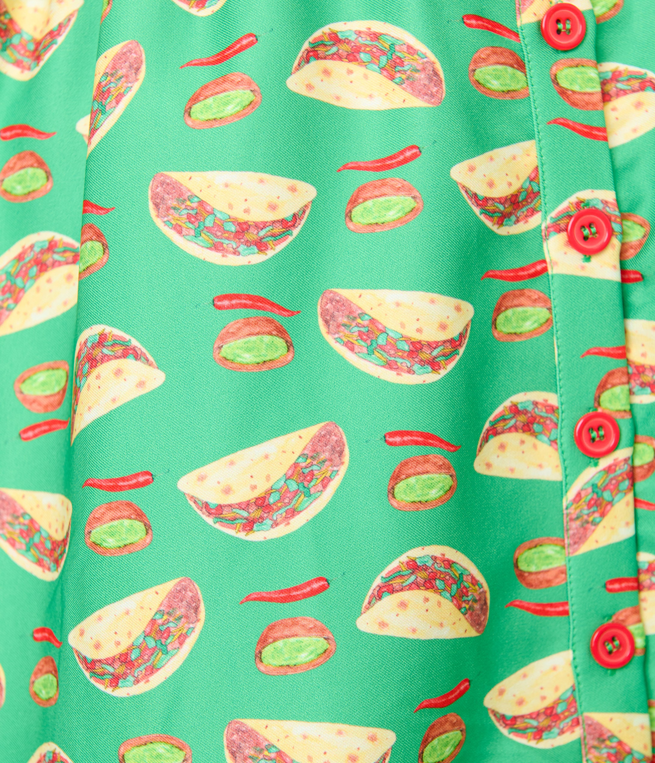 Unique Vintage Plus Size Green Taco Print Swing Dress