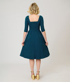 Unique Vintage Teal Lamar Swing Dress