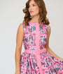 Unique Vintage Pink Mythical Creatures Sleeveless Button Swing Dress