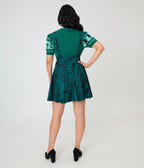 Unique Vintage Forest Green Sasquatch Brionne Pinafore Skirt