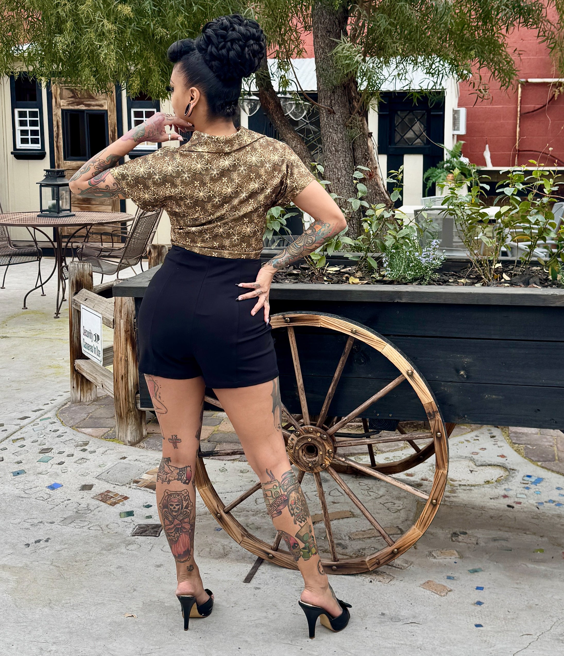 Rockin Bettie Black High Waist Shorts