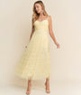 Yellow Tulle Tiered Midi Dress