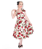 1950s Rose Floral Summer Dress