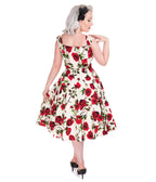 1950s Rose Floral Summer Dress