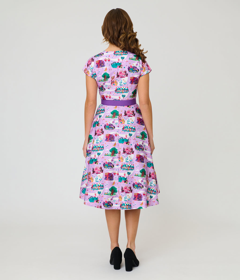 Disney Alice In Wonderland Collection By Unique Vintage Wonderland Map Hedda Swing Dress