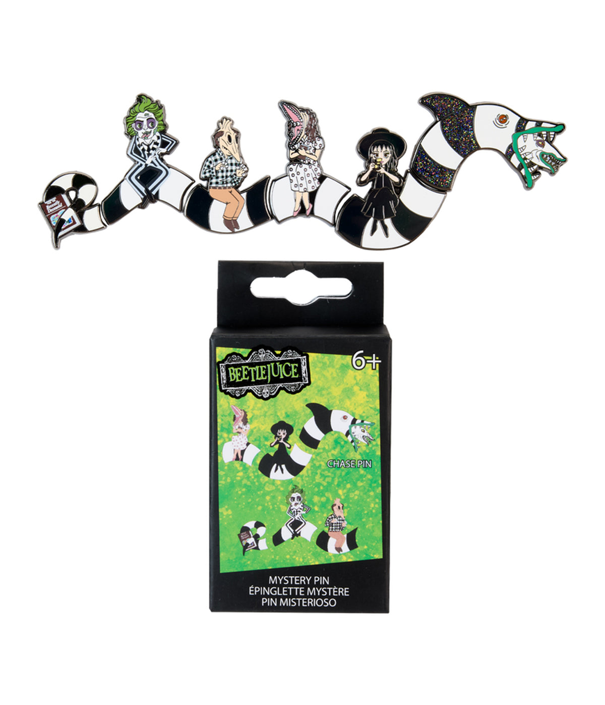 Loungefly Beetlejuice Sandworm Puzzle Mystery Box Pin