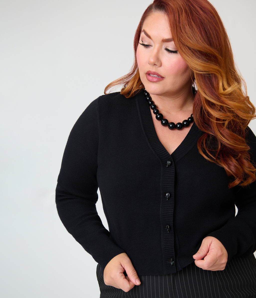 Kill Star Plus Size Black Lanas Eclipse Cropped Cardigan
