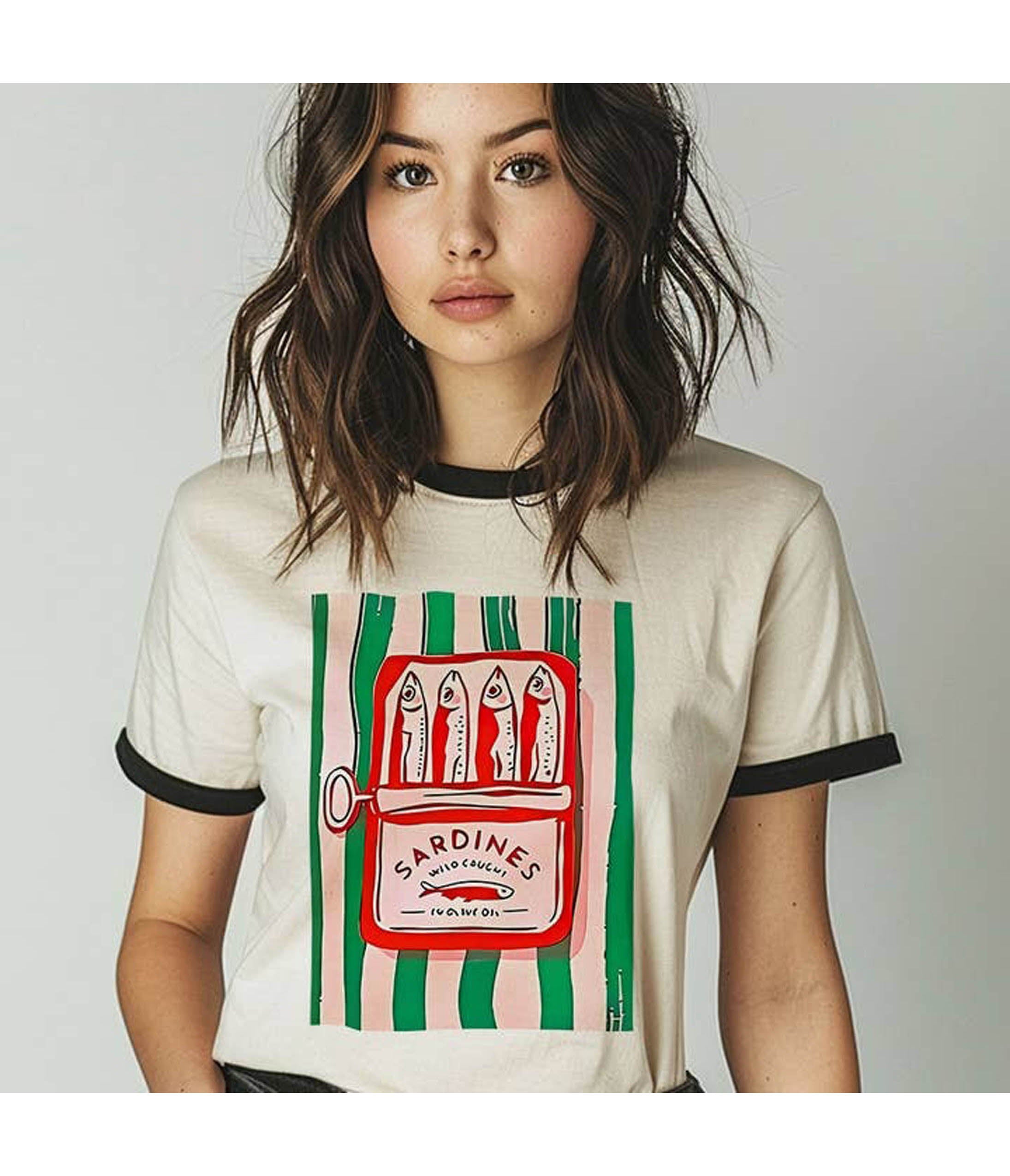 Sardines Tinned Fish Unisex Ringer Shirt