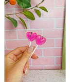 Pink Heart Lolli Earrings