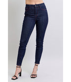 Dark Blue Denim Heart Pocket Skinny Jeans