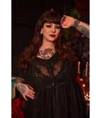 Wax Poetic Black Lace Mourning Glory Babydoll Dress & Shorts Set