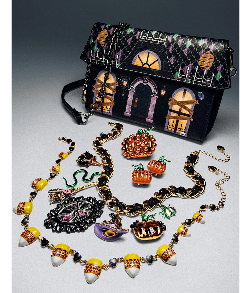 Betsey Johnson Black Boo & Breakfast Wallet On Chain