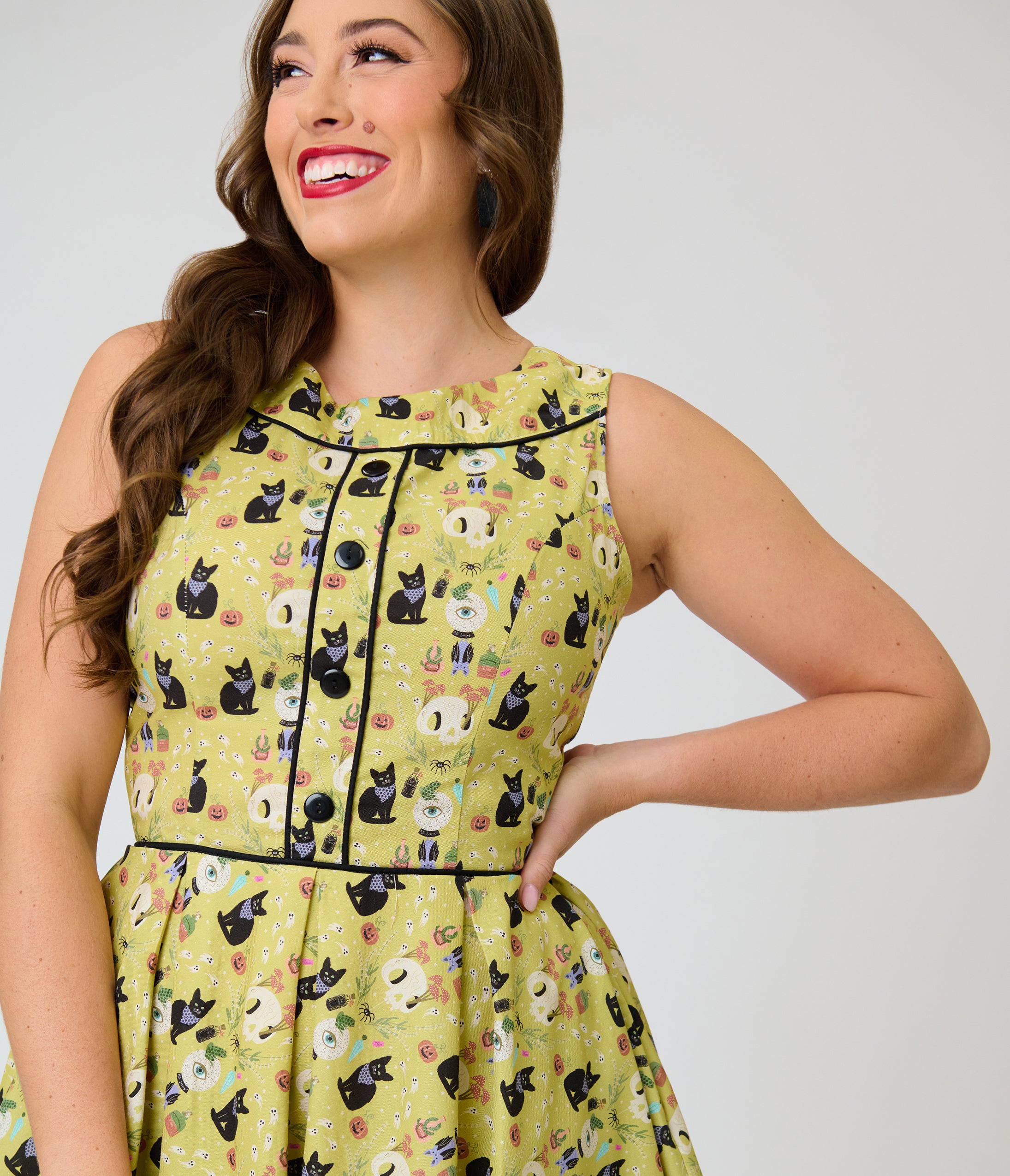 Retrolicious Mystical Cats Elizabeth Dress